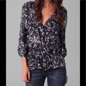 Joie 100% silk Lourve blouse floral print